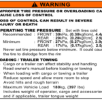 Tire Pressure Warning Label Yamaha 3HP-21696-20-00
