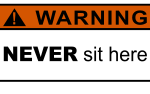 Never Sit Warning Label Yamaha 3JN-2151L-00-00