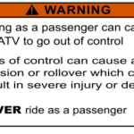 Passenger Warning Label Yamaha 4WU-2151H-00-00